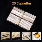 Cigarette Case With Lighter Metal Joint Holder Full Pack 20 Black 