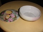 Antique Vintage O eg Hair Receiver Hand Painted Royal Austria Floral Pattern