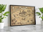 Wizarding World Map Poster     Vintage Fantasy Wall Art Print