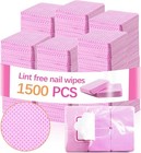 1500pcs   Pink No Lint Nail Wipes For Gel Nails Lint Free Polish Remover Wipe   