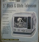 Vintage 5  Portable Tv Black   White Am Fm Radio Nos Atc-032 Living Solutions 