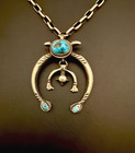Navajo Turquoise   Sterling Silver Pendant By Martha Cayenineta