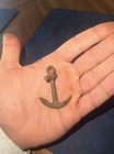 Vintage 1940s Small Heavy Cast Iron Mini Nautical Ship Anchor