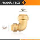 Efield  2 To100 Pack  3 4   1 2 push Fit Elbow With Clip Brass Fittings Lead Free