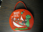 Vintage 1961 Red Beany And Cecil Round Zipper Purse Style Lunch Box Bag