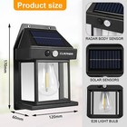 Solar Wall Lights Outdoor Dusk To Dawn Porch Light Pir Motion Sensor Garden Lamp