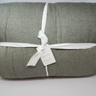 Pottery Barn European Flax Linen Tufted Waffle Comforter Full queen Loden  New
