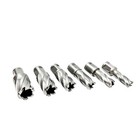 6pc Set Annular Cutter 3 4  Weldon Shank 9 16 1-1 16 Magnetic Drill Bit