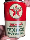 Vintage Texaco Improved 1 Qt Quart Tin Motor Oil Can