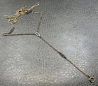 Vtg Art Deco Filigree Lorgnette Watch Chain Y Drop Necklace Gold Filled 26   