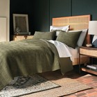 Full queen Ruched Velvet Quilt Green - Threshold