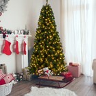 7ft Pre-lit Artificial Half Christmas Tree Xmas 8 Flash Mode W  230 Led Light