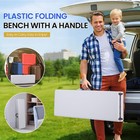 6ft Picnic Table Set With 2 Benches White For Camping Dining Party Garden