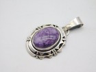 Native American Navajo Indian Pa Smith Sterling Silver Amethyst Stone Pendant