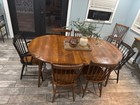 Vintage L  Hitchcock Extension Dining Table   8 Chairs     Excellent Condition
