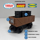 Wooden Railway  Compatible Black Cargo Trains  Custom Made