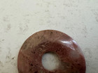Chinese Dusty Pink Color Stone Or Mineral Bi Disc Pendant