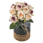 12 Head Artificial Rose Bouquet Silk Fake Flowers Leaf Wedding Party Home Decor