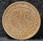 Cameroon  1925 2 Franc  Km3  Very Fine  Reduced
