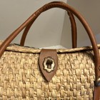 Acapulco Mexico Vintage Woven Rattan Large Beach Bag Tote 3d Flowers