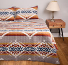 Nwt Pendleton Tan golds Cotton Bridge Creek 3-pc Quilt shams Set Full queen F q