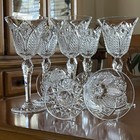 Saint Louis France 7 Vintage Wine Glasses Crystal Pattern Stella 7 1 4   