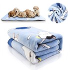 Pet Blanket Cat Dog Puppy Soft Warm Fleece Bed Mat Cushion Small Large Paw Print