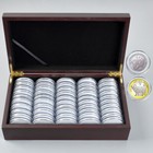 50 Pcs 46mm Coin Capsule Case Gasket Holder Wooden Portable Storage Box Case New