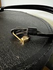 Vintage Black Hat Wig Box Travel Case Zippered Round Gold Interior
