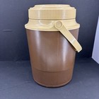 Vtg Gott Insulated Half Gallon Thermos Jug 1502 Brown   Beige