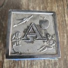 Vintage Block Coin Penny Bank Silverplate Cube 3 