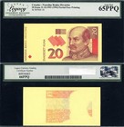 2 Partial Printing Error Notes Croatia 1993 20 Kuna Narodna Banka Hrvatske