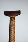 Vintage Polynesian Wood Paddle Carved Rattan Handle Tiki Wall Decor 47in
