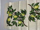 Vintage 1960   s Kay Dee Handprint 100  Pure Linen Kitchen Towel Limes 30x16