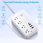 Extension Cord 5ft Surge Protector Power Strip With 8 Widely Outlets 4 Usb Ports