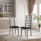 Armless Kitchen Dining Chairs Set Of 2 Side Chair Dinner Metal Leg Pu Leather