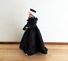 Dollhouse Miniature Grandma Porcelain Doll Victorian Black Dress 1 12 Scale