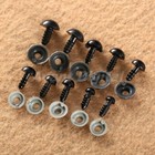 Plastic Safety Eyes Button 6-12mm For Teddy Bear Doll Puppet Diy Black 100pcs