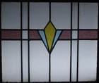 Simple Geometric Midsize Old English Leaded Stained Glass Window 26 75  X 23 75 