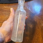 Antique Clear Embossed Glass Pharmacy Medicine Pharmaceutical Bottle