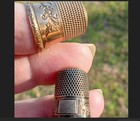 Antique Simons Bro  Gold Filled Gf Thimble  9 5g  And Silver Thimble  5 3g