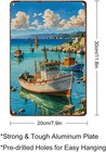 Nautical Ship And Harbor Aluminum Metal Wall Sign Decor 8x12 Inches