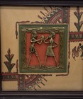 Vintage Tribal Art Fusion Warli Dhokra India Brass Wall Art Decor 8    Frame