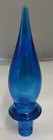 Empoli Blue Glass Decanter Bottle Stopper     Very Good Condition   6  Tall