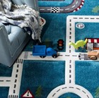 9x12 Rug Road Kid Play Mat Area Room City Car Carpet Bed Nursery Children Blue