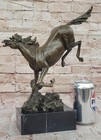 Horse Equestrian Mustang Artwork Bronze Marble Statue Sculpture Hand Made Decor
