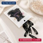 40 Pack Black 2 Inch Barrettes Women Metal Snap Hair Clips Accessories