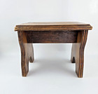 Vintage Folk Art Hand Painted Floral Wood Stool Farmhouse Decor