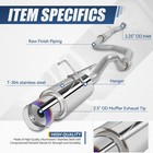 Auto Dynasty 4 Inches Burnt Muffler Tip Cat-back Exhaust System Compatible With