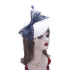 Women Elegant Sinamay Fascinator Wedding Show Feather Clips Headpiece T531